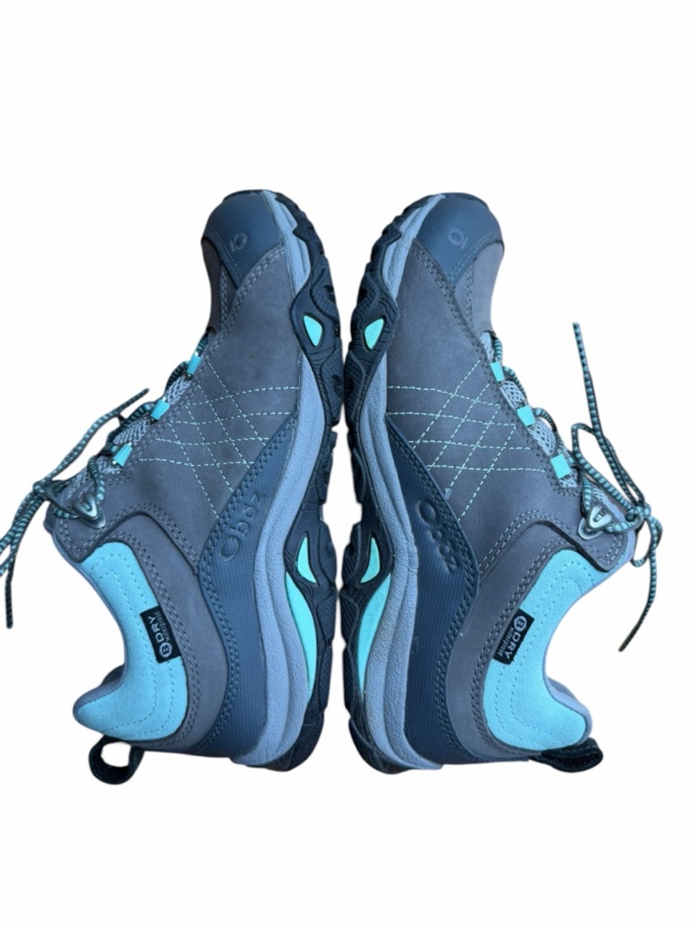 OBOZ Sapphire B-Dry Waterproof Low Hiking Shoes B-Dry Gray Mint Green Size 7